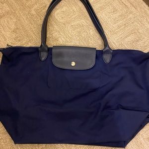 Longchamp medium blue tote